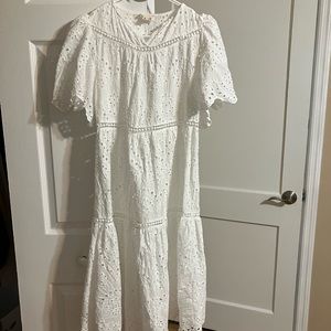 Beautiful lace white midi dress